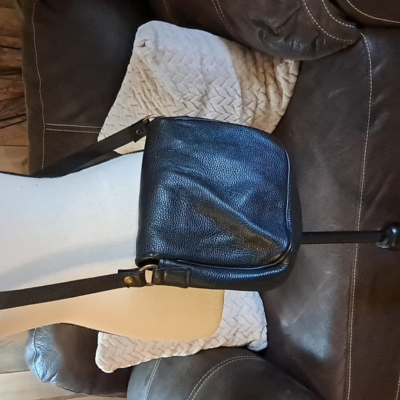 Pulicati Black Pebbled Leather Crossbag Handbag Luxury Timeless Classic - Picture 3 of 9